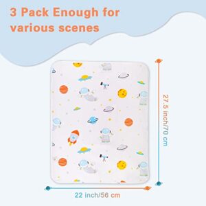 Baby Portable Changing Pad Waterproof Diaper Changing Mat Travel 3 Pack Washable Mattress Pad Reusable Under Pads Changing Pad Liners 22" x 27.5"