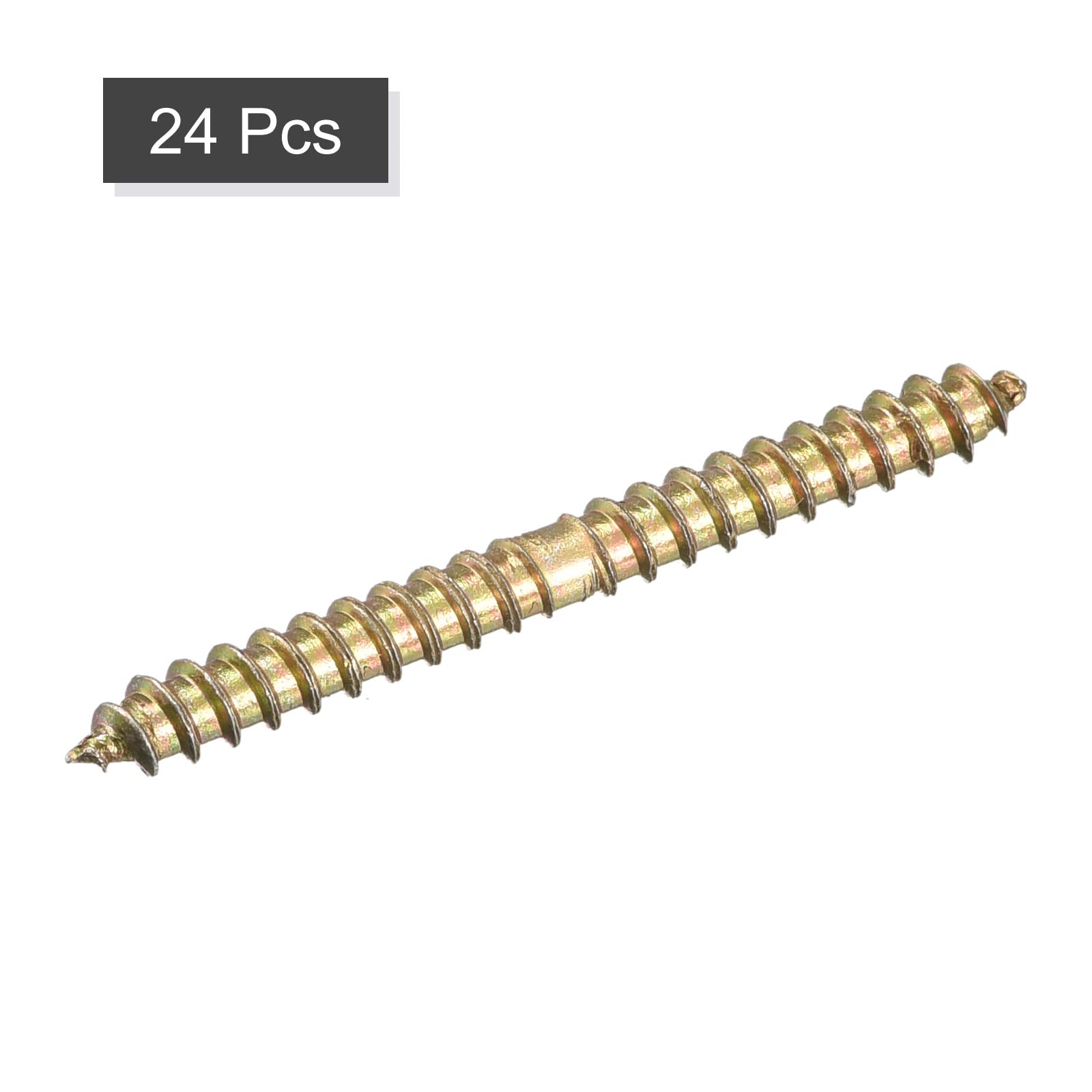 uxcell 4x38mm Hanger Bolts, 24pcs Double Ended Self-Tapping Thread Wood to Wood Dowel Screws for Wood Connecting