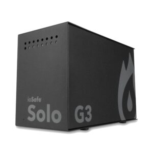 iosafe solo g3, 3tb black, fireproof/waterproof external storage; usb 3.0, 2-year drs