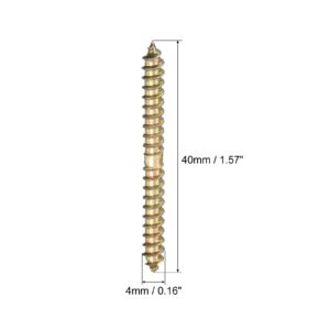 uxcell 4x38mm Hanger Bolts, 24pcs Double Ended Self-Tapping Thread Wood to Wood Dowel Screws for Wood Connecting