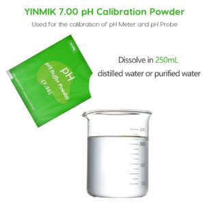 YINMIK 15 Pack PH Calibration Powder, 5 Each for PH 4.00, PH 7.00 and PH 10.01 Calibration Buffer Powder, PH Tester Calibration Packets for PH Meters