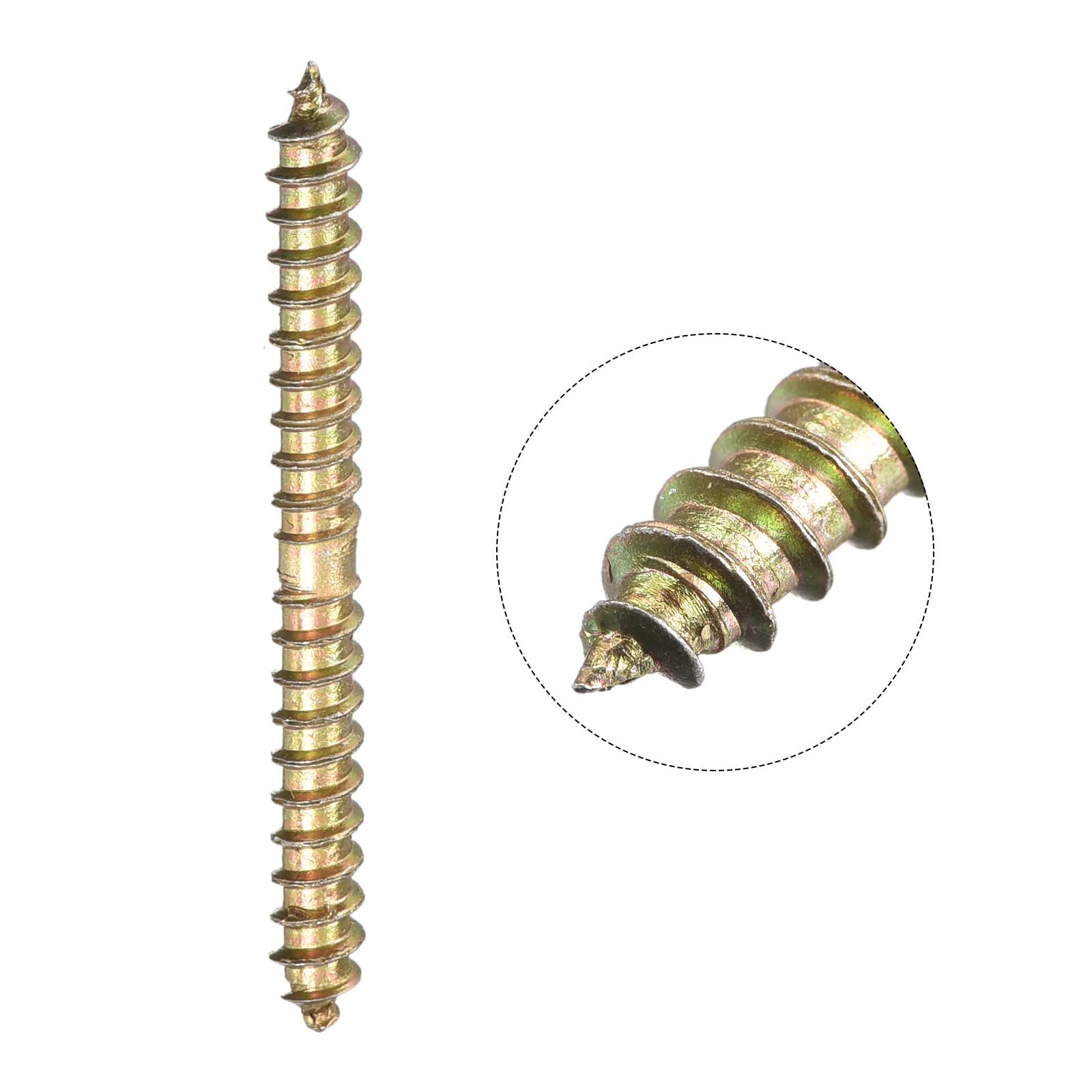 uxcell 4x38mm Hanger Bolts, 24pcs Double Ended Self-Tapping Thread Wood to Wood Dowel Screws for Wood Connecting