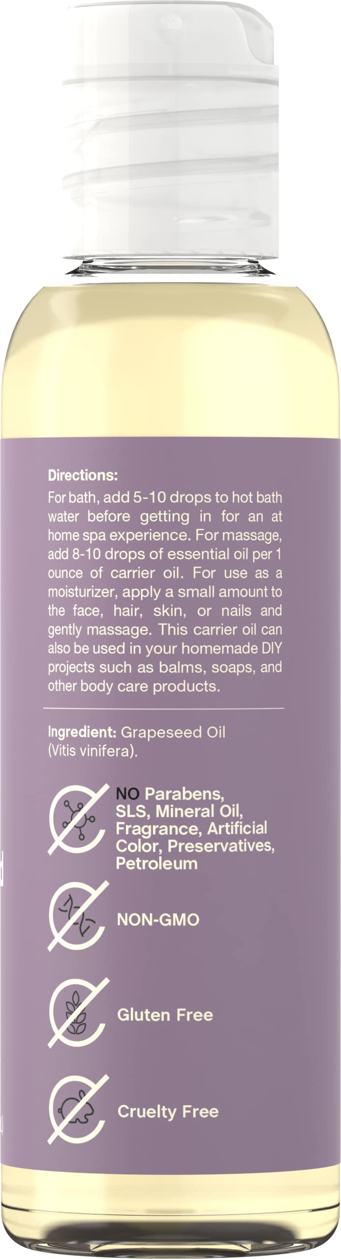 Horbäach Grapeseed | 4 fl oz | Moisturizing Oil for Face, Hair, Skin and Nails | Free of Parabens, SLS, & Fragrances | Coera