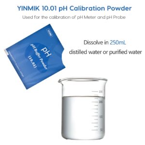 YINMIK 15 Pack PH Calibration Powder, 5 Each for PH 4.00, PH 7.00 and PH 10.01 Calibration Buffer Powder, PH Tester Calibration Packets for PH Meters