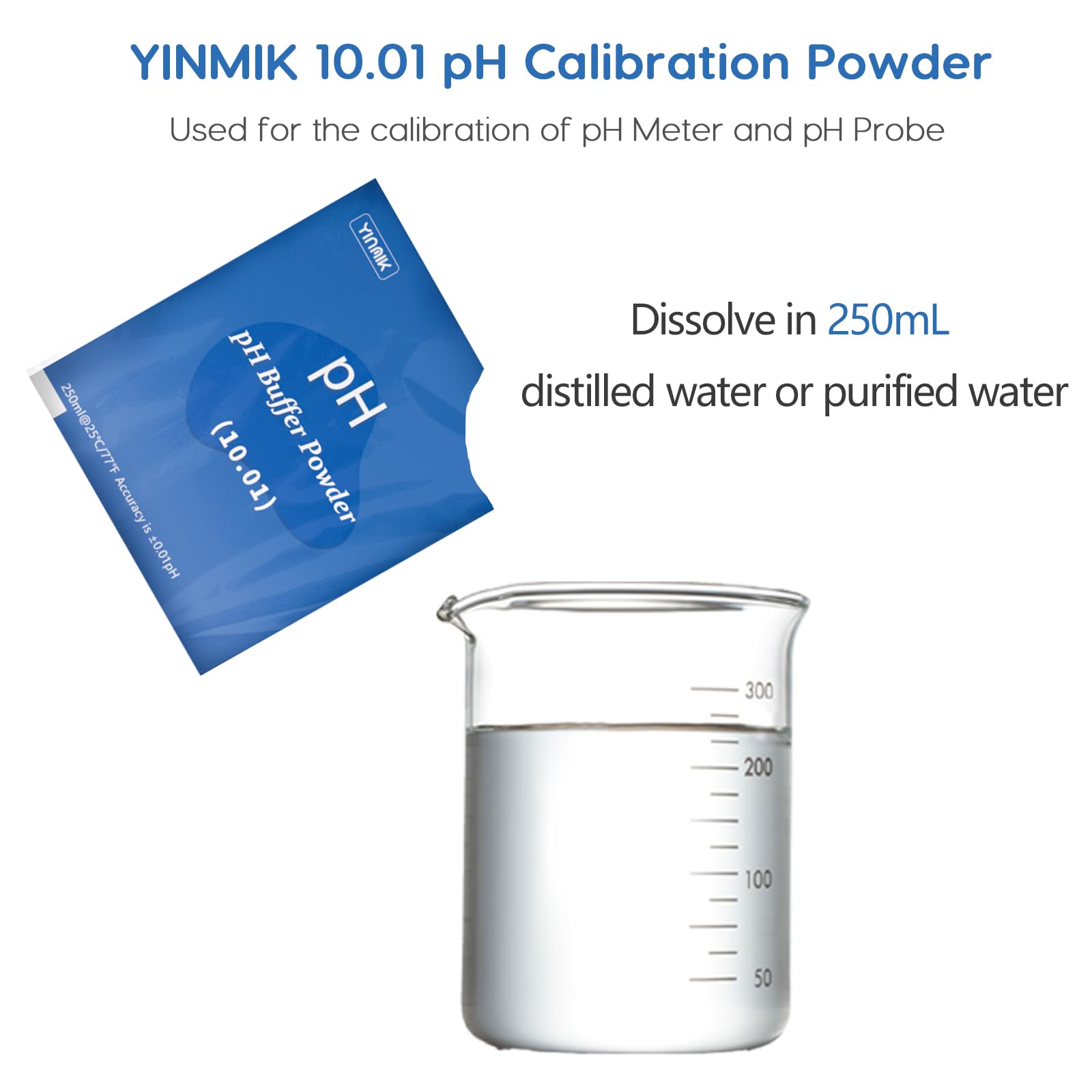 YINMIK 15 Pack PH Calibration Powder, 5 Each for PH 4.00, PH 7.00 and PH 10.01 Calibration Buffer Powder, PH Tester Calibration Packets for PH Meters