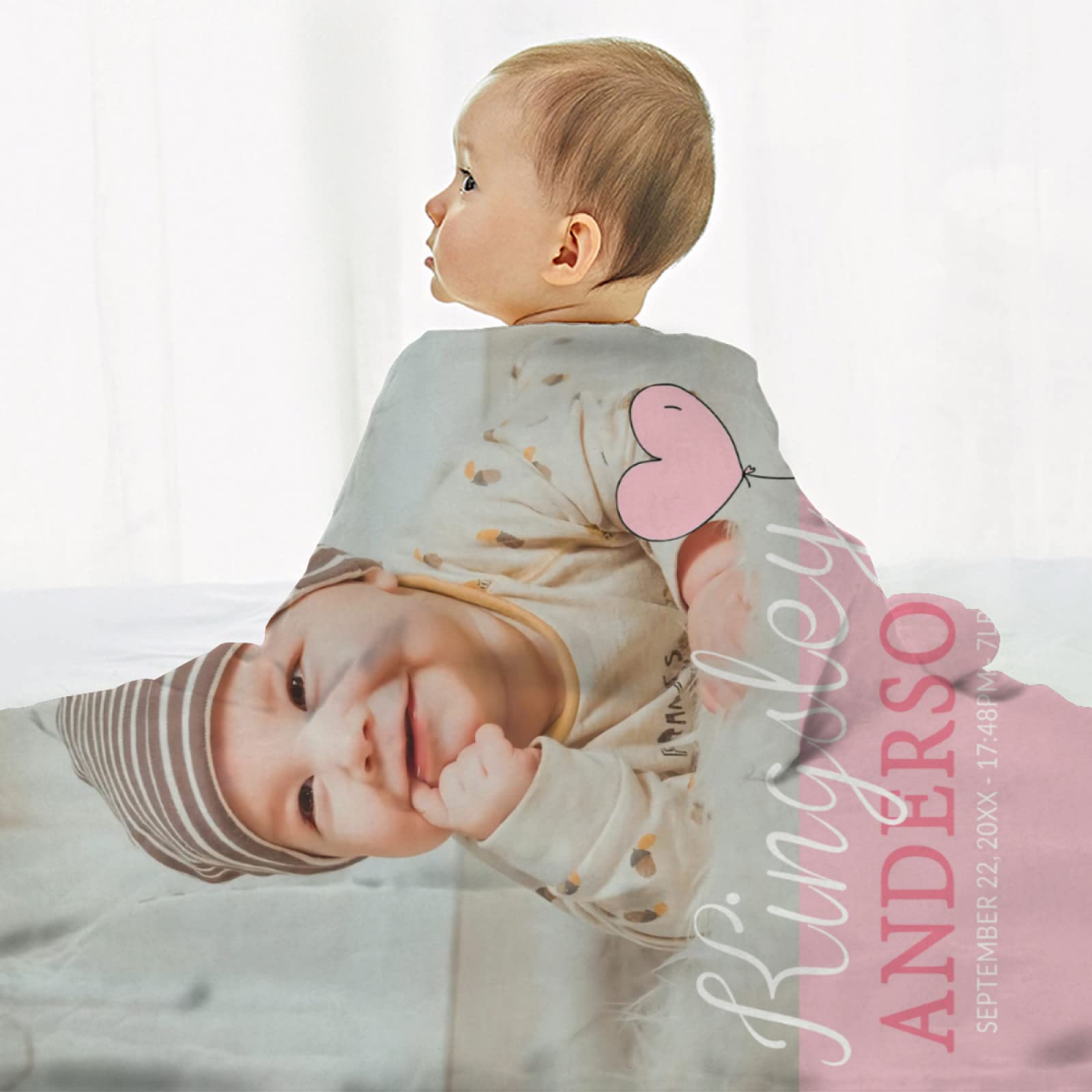 Dipopizt Personalized Baby Blanket for Boys and Grils, Custom Unisex Baby Blankets with Name and Picture, Gifts for Newborn, New Mom, Kids, Customized Monogram Toddler Blanket