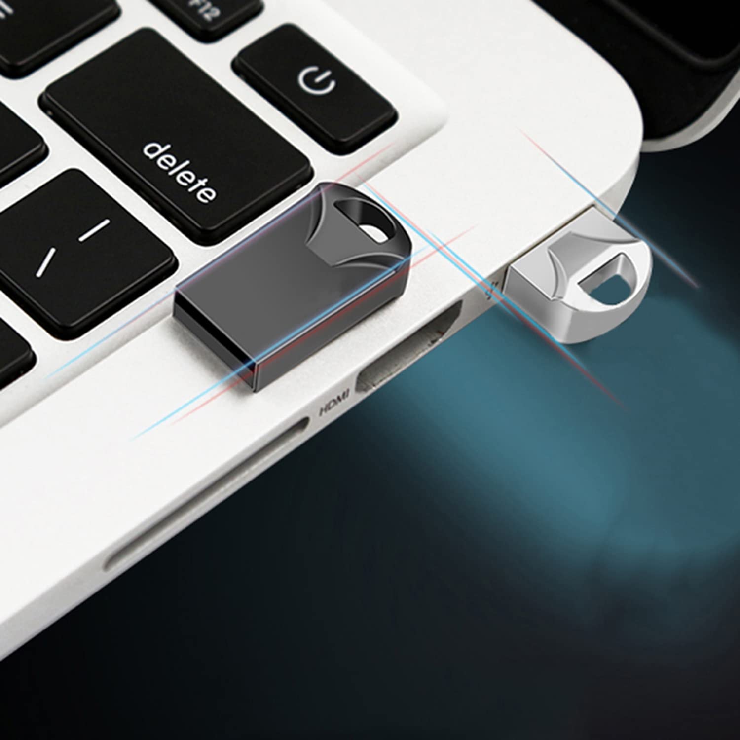 2GB Mini USB Flash Drives Memory Sticks Thumb Drive pendrives U-Disk for Car Music Speaker (Black 2GB with OTG/Type-C Converter)