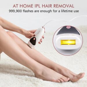 Laser Hair Removal for Women and Men, at-Home IPL Hair Removal Device Upgraded to 999,999 Flashes Painless Permanent Hair Removal, Safe and Long-Lasting Results, Reducing Hair Growth on Body and Face