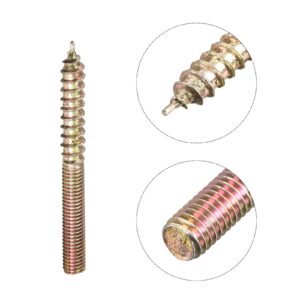 uxcell M5x50mm Hanger Bolts, 48pcs Double Ended Thread Dowel Screws for Wood Furniture Connecting