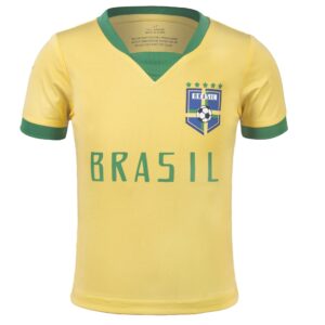 BDONDON Soccer Jerseys for Kids Brasil Soccer Clothes for Boys & Girls Football Training 3-4T Brazil Soccer Outfit (Brazil,4T)