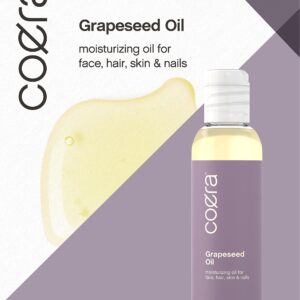 Horbäach Grapeseed | 4 fl oz | Moisturizing Oil for Face, Hair, Skin and Nails | Free of Parabens, SLS, & Fragrances | Coera