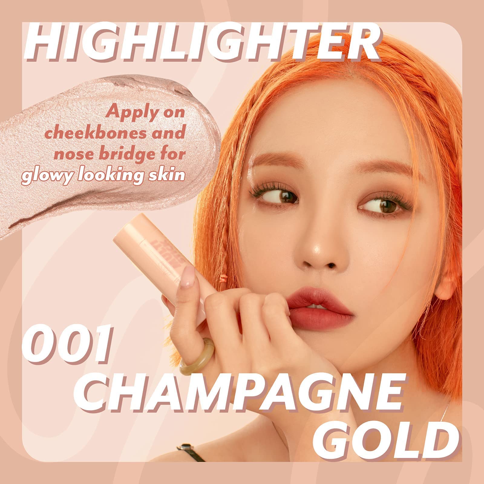 I'm Meme Highlighter Stick for Face - I'm Multi-stick | 001 Champagne Gold, 0.25 Oz + Eyeshadow Stick - I'm Stick Shadow Shimmer 001 Sugar Bling, 0.03 Oz Bundle