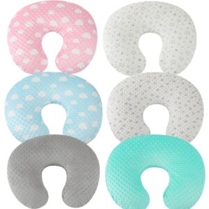 Minky Nursing Pillow Cover Set 2 Pack Nursing Pillow Slipcovers, Ultra Soft Compatible with Boppy Pillow,Standard Pillow for Baby Boy Girl Grey and Green