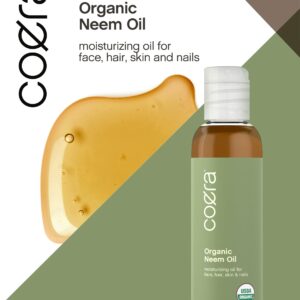 Coera Neem Oil | 4 fl oz | Certified Organic | Moisturizing Oil for Face, Hair, Skin, & Nails | Free of Parabens, SLS, & Fragrances