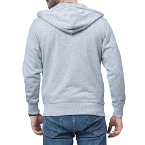 Maiyifu-GJ Men's Full Zip Long Sleeve Hoodies Lightweight Slim Fit Solid Color Hoodie Hooded Sweatshirt With Kanga Pocket (Light Grey,XX-Large)