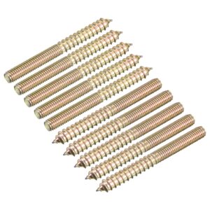 uxcell M8x80mm Hanger Bolts, 12pcs Double Ended Thread Dowel Screws for Wood Furniture Connecting