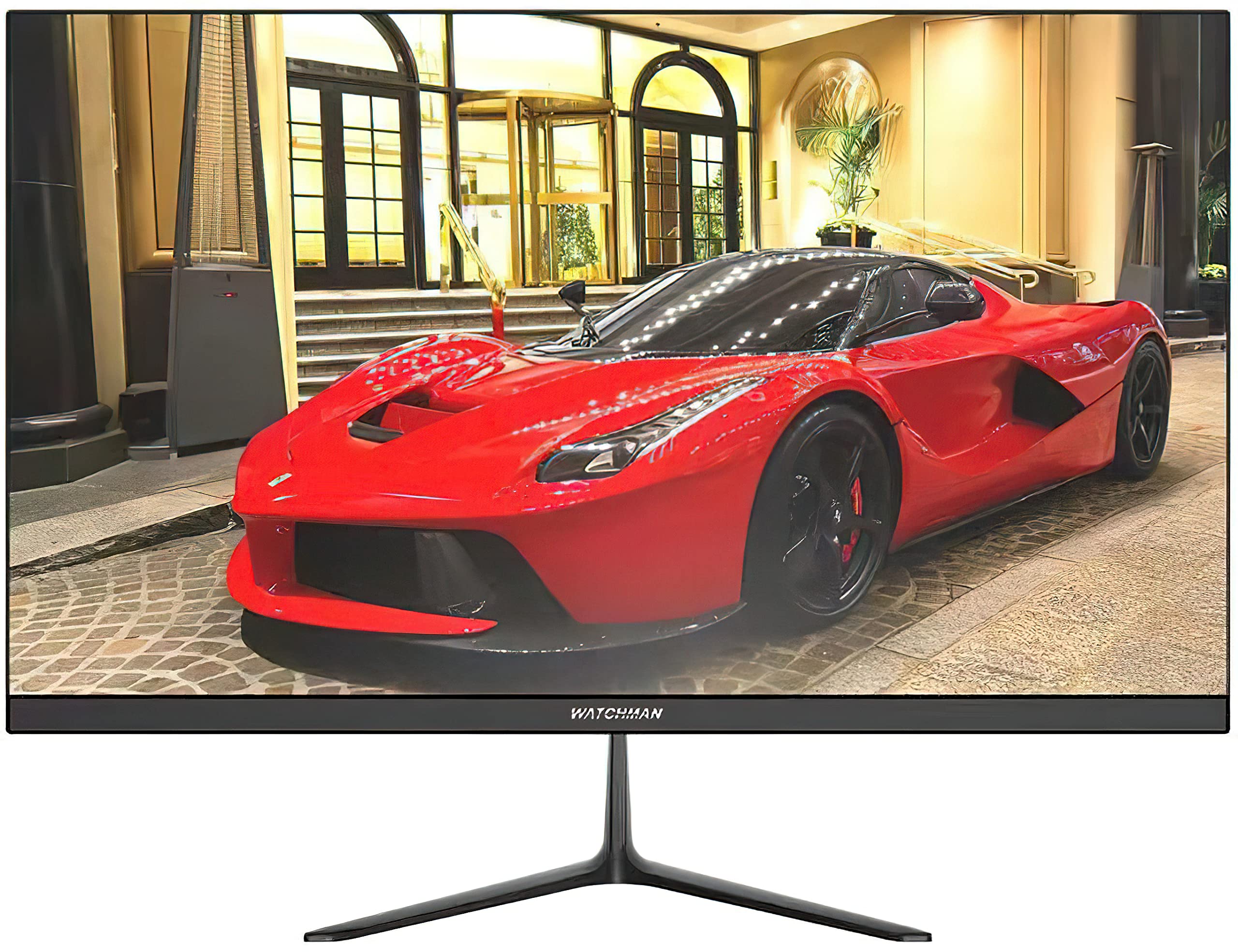 Watchman WM-ND2200 Ultra-Thin Borderless 22" LED Monitor, TFT LED, 1920x1080 Resolution, 17:9 Aspect Ratio, 6.5ms Response Time; VGA and HMDI Inputs, Metal and ABS Housing