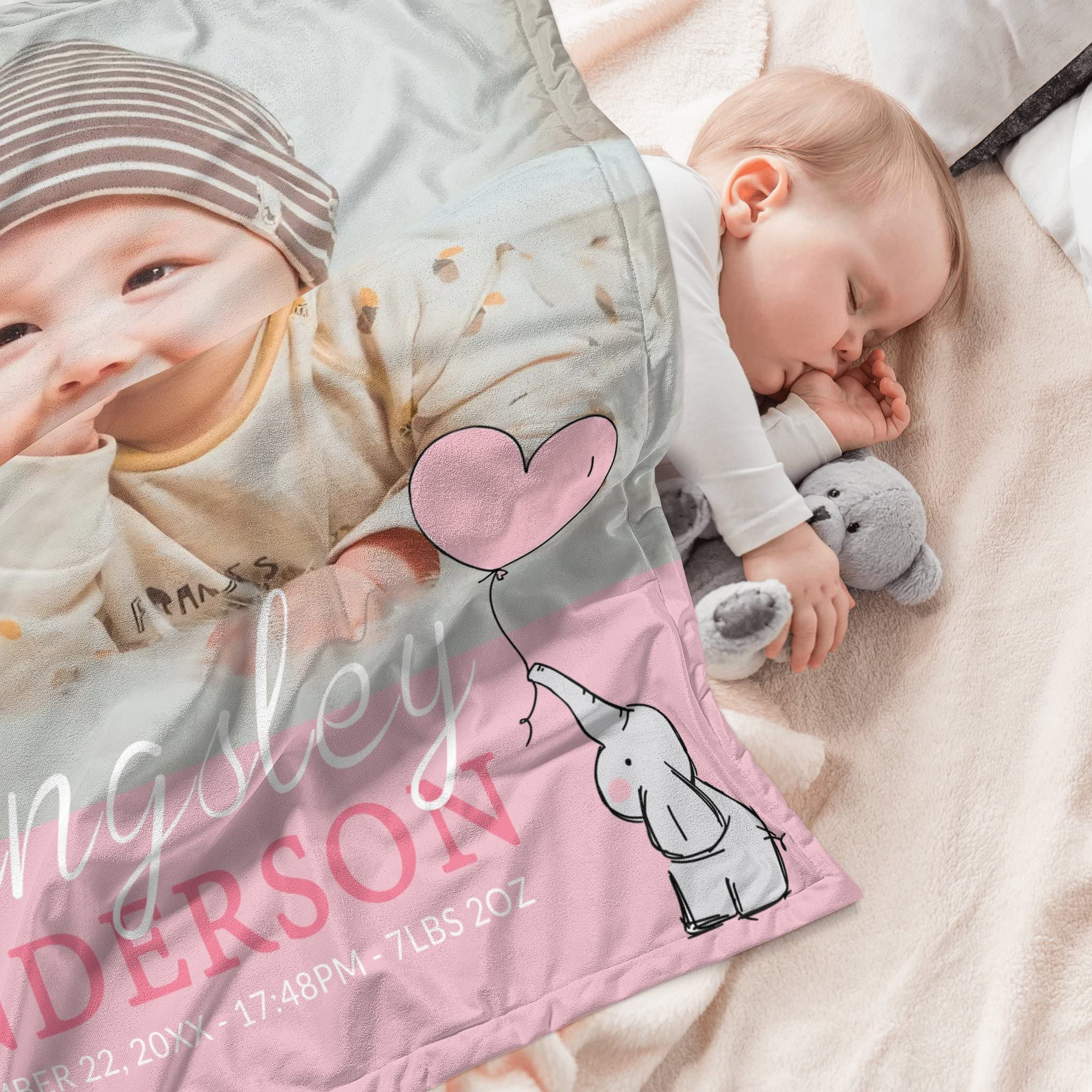 Dipopizt Personalized Baby Blanket for Boys and Grils, Custom Unisex Baby Blankets with Name and Picture, Gifts for Newborn, New Mom, Kids, Customized Monogram Toddler Blanket