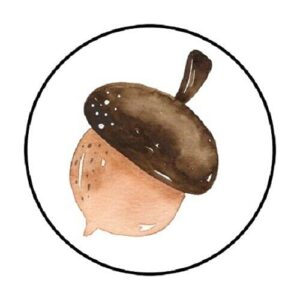 48 pcs fall autumn acorn​​​​​​​​​​​​​​​​​​ stickers envelope seals labels round tags, stamps sticker for gift cards, envelopes, boxes for holiday, birthday, christmas