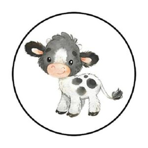 48 pcs cow labels​​​​​​​ stickers envelope seals labels round tags, stamps sticker for gift cards, envelopes, boxes for holiday, birthday, christmas