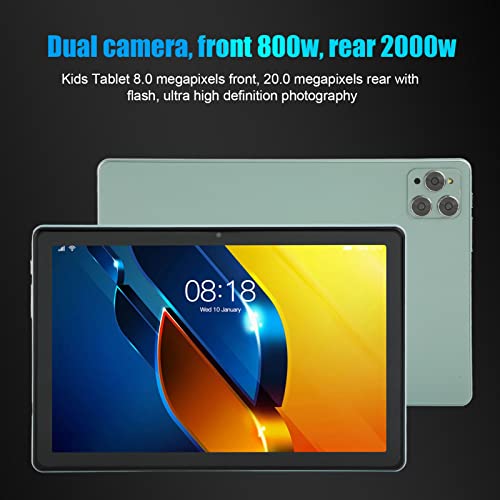 PUSOKEI Tablet PC for Android 11,10 inch 1920x1200 IPS HD Display,MT6711 10 Core CPU,6GB 128GB Memory,Dual SIM Card Slot,2.4G 5G Dual Band WiFi,8MP 20MP Camera(Green)