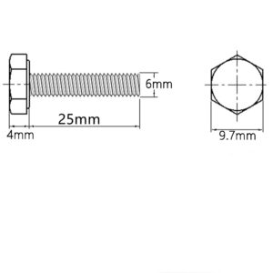 NACX M6 x 25mm Nylon Hex Head Cap Screws Bolts, Full Thread, Metric, 50Pcs