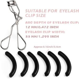 GOUWEIBA 28pcs Eyelash Curler Refill Pads - Silicone Rubber Universal Eye Lash Curler Replacement with Clear Storage Box (Black)