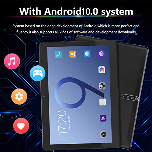 PUSOKEI Android 10.0 Tablet PC,10" IPS HD Screen,3GB RAM/32GB ROM,Octa Core Processor,2.4G/5G Dual Band WiFi,Front 2MP Rear 5MP Dual Camera,Bluetooth,GPS(Black)