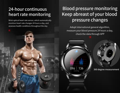 YOKKBRUN Smart Watch Built-in Bluetooth Earbuds Combo,2 in 1, Noise Cancelling, Heart Rate Monitor, Sleeping Monitor, Music Control, Various dials, Round Fitness Tracker Watch