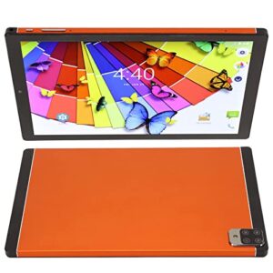 PUSOKEI Android 10.0 Tablet PC,10in IPS HD Display,6GB RAM 256GB ROM,5MP 8MP Dual Camera,MTK6753 Octa Core CPU,Dual Band WiFi,Bluetooth,7000mAh,US Plug(Orange)