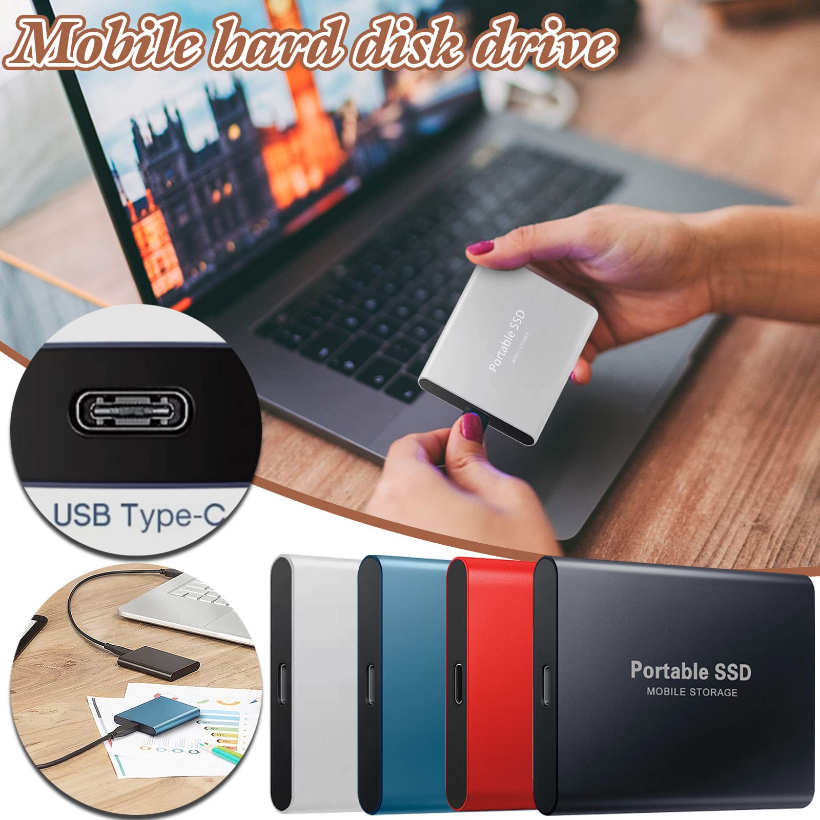 #8b0788 Ultra Speed External Ssd Portable & Large Capability Mobile Solid State Drive for Laptops Desktop