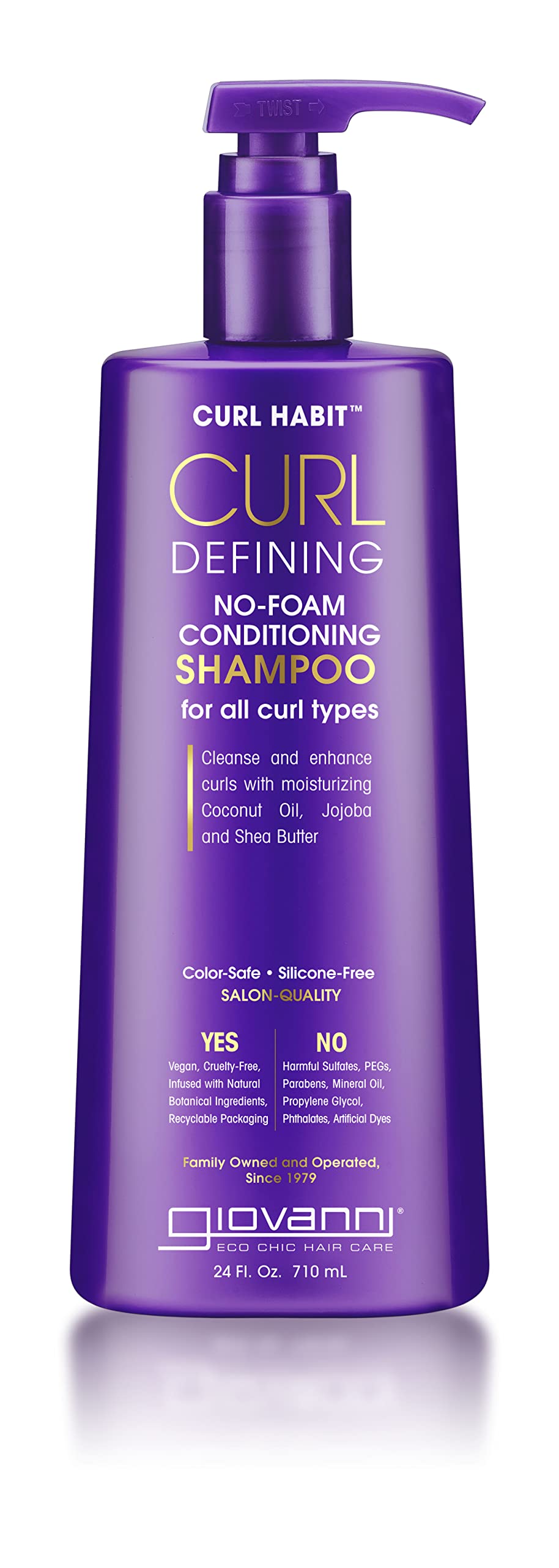 GIOVANNI Curl Habit Curl Defining No Foam Conditioning Shampoo - Shampoo for Curly Hair, Curly Hair Products, Conditioning Shampoo, Helps Improve Curl Texture, Cruelty-Free, Silicone Free - 24 oz