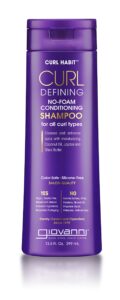 giovanni curl habit curl defining no foam conditioning shampoo - shampoo for curly hair, curly hair products, conditioning shampoo, helps improve curl texture, cruelty-free, silicone free - 13.5 oz