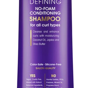 GIOVANNI Curl Habit Curl Defining No Foam Conditioning Shampoo - Shampoo for Curly Hair, Curly Hair Products, Conditioning Shampoo, Helps Improve Curl Texture, Cruelty-Free, Silicone Free - 13.5 oz