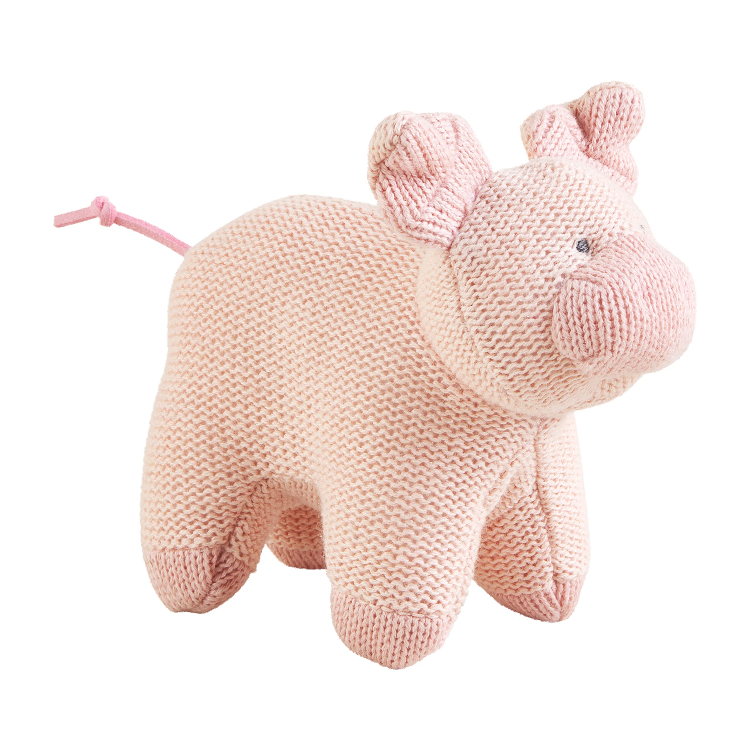 Mud Pie Children's Knit Rattle, Pig