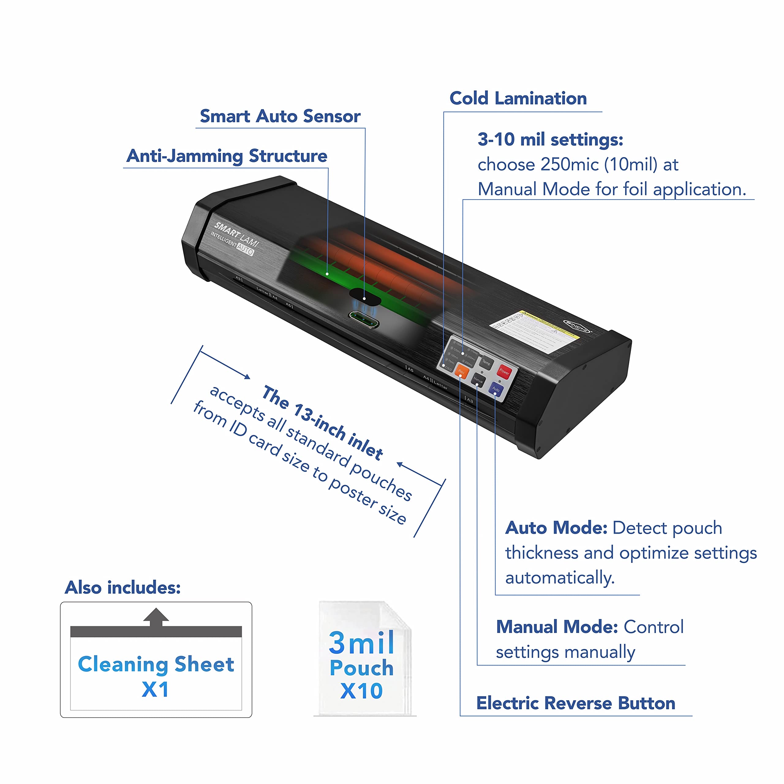 SINCHI SmartLami Laminator/Foil Applicator & 8-Color Pack Foil Rolls