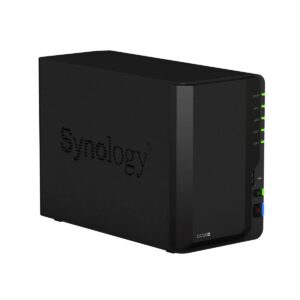 Synology DiskStation DS220+ NAS Server with Celeron 2.0GHz CPU, 6GB Memory, 8TB SSD Storage, 2 x 1GbE LAN Ports, DSM Operating System