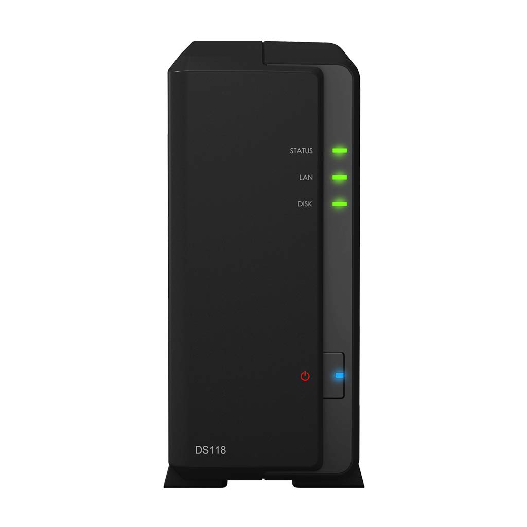 Synology DiskStation DS118 NAS Server with RTD1296 1.4GHz CPU, 1GB Memory, 2TB HDD Storage, 1 x 1GbE LAN Port, DSM Operating System