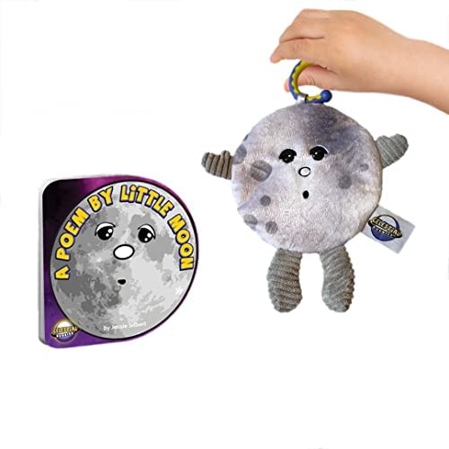 Celestial Buddies Over The Moon for You Gift Box Set - Baby Board Poem & Crunch Bunch Plush Sensory Learning Educational Space Planet Teether Toy