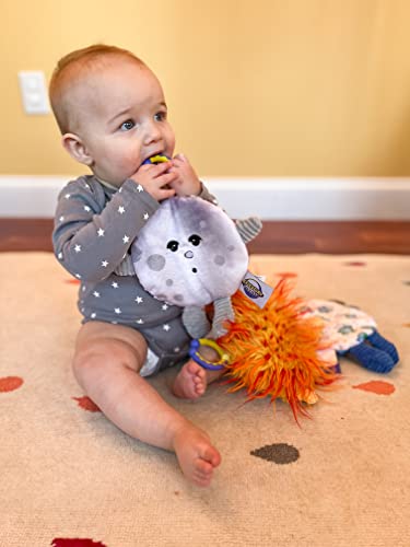 Celestial Buddies Over The Moon for You Gift Box Set - Baby Board Poem & Crunch Bunch Plush Sensory Learning Educational Space Planet Teether Toy