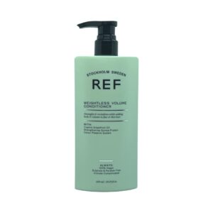 ref weightless volume conditioner 600ml light conditioner with natural extracts specially selected to protect, strengthen and detangle fine or thin hair.