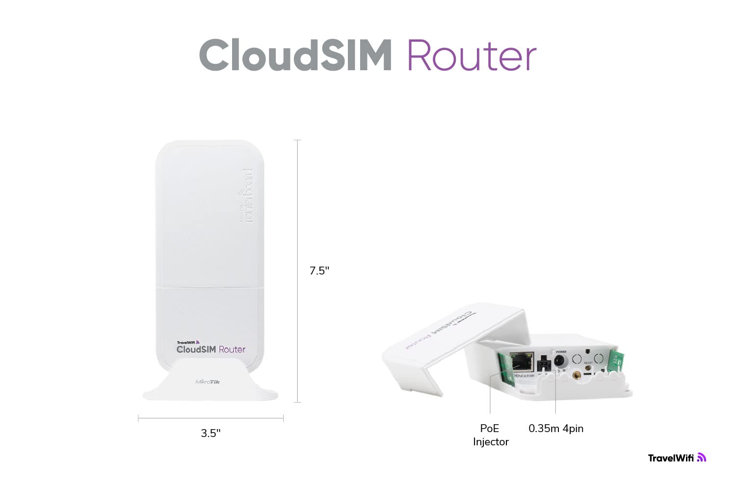 TravelWifi CloudSIM WiFi Router, Supports 2G, 3G, 4G LTE Connection, Unlimited Devices Connectivity, Portable WiFi in 130+ Countries, Weather-Resistant, Plug-&-Play Internet Router, Includes 6GB Data