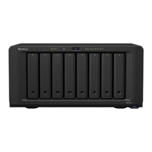 synology diskstation ds1821+ nas server with ryzen 2.2ghz cpu, 32gb memory, 144tb hdd storage, 1tb m.2 nvme ssd, 4 x 1gbe lan ports, dsm operating system