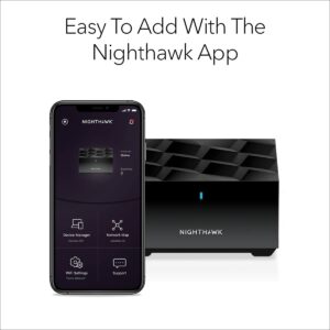 NETGEAR Nighthawk Dual-Band Whole Home Mesh WiFi 6 Add-on Satellite (MS70) – Works with Your Nighthawk MK72 Or MK73 System, Adds up to 1,500 sq. ft. Coverage, AX3000 (Up to 3Gbps)