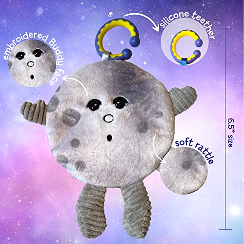 Celestial Buddies Over The Moon for You Gift Box Set - Baby Board Poem & Crunch Bunch Plush Sensory Learning Educational Space Planet Teether Toy