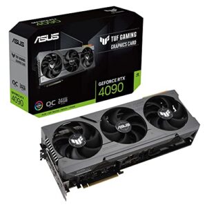 asus tuf gaming nvidia geforce rtx 4090 oc edition gaming graphics card (24gb gddr6x, pcie 4.0, hdmi 2.1a, displayport 1.4a, dual ball bearing axial fans)