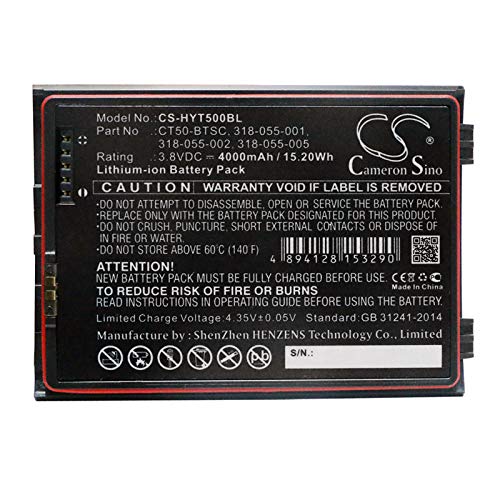 ASDQW 4000mAh/3.8V Replacement Battery for Honeywell 318-055-001, 318-055-002, 318-055-005, 318-055-067, CT50-BTSC CT40, CT40XP