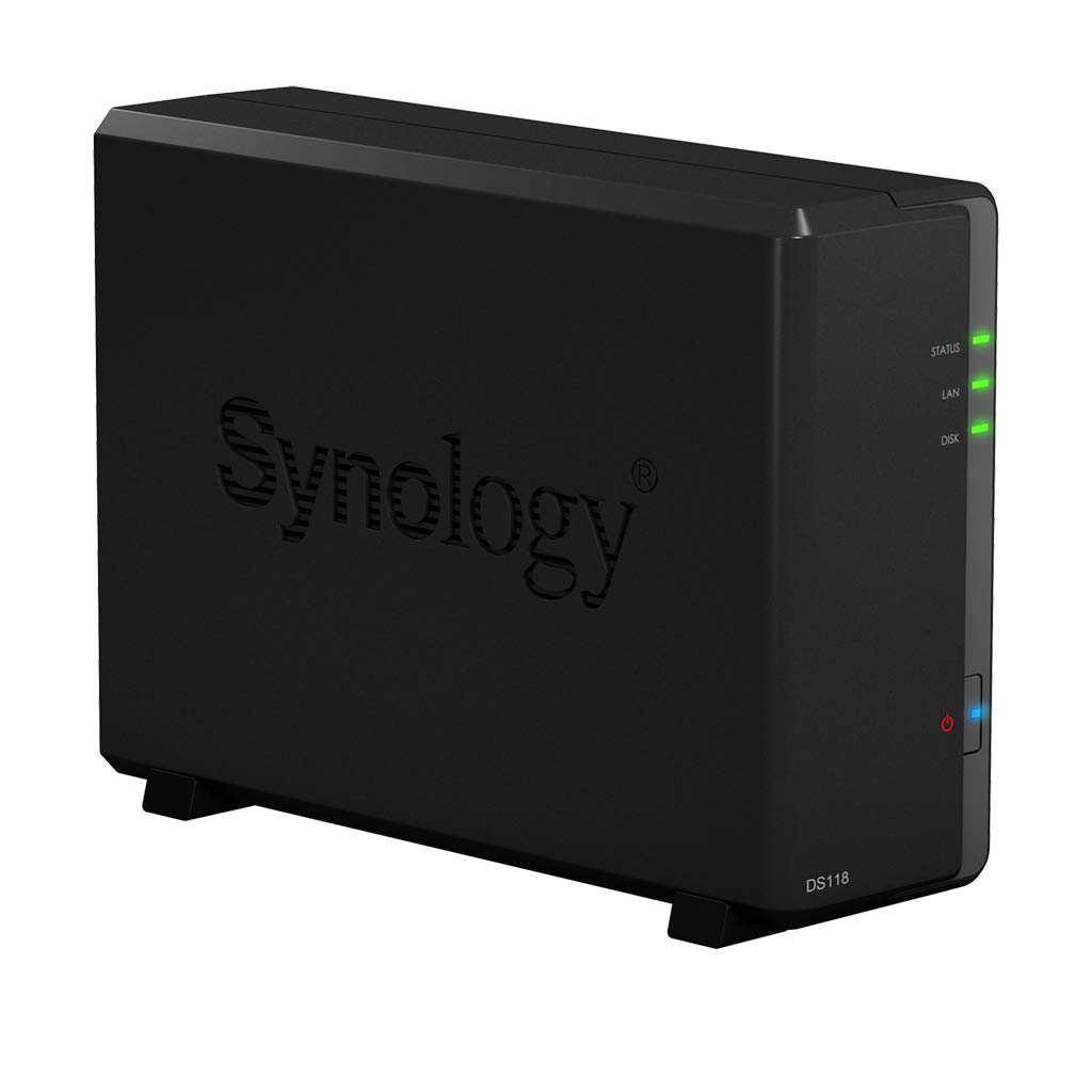 Synology DiskStation DS118 NAS Server with RTD1296 1.4GHz CPU, 1GB Memory, 2TB HDD Storage, 1 x 1GbE LAN Port, DSM Operating System