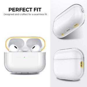 AhaStyle Clear Airpods Pro 2 Case (2023/2022) Soft TPU Protective Covers Come with Hand Strap Compatible with Apple AirPods Pro 2 [USB-C/Lightning Cable] Charging Case (Clear)