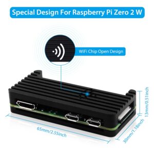 GeeekPi Starter Kit for Raspberry Pi Zero 2 W, with Zero 2 W Aluminum Case, 64GB Card Preloaded OS, QC3.0 Power Supply, 20Pin Header, Micro USB to OTG Adapter, HDMI Cable, Heatsink, Switch Cable